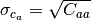 \sigma_{c_a} = \sqrt{C_{aa}}